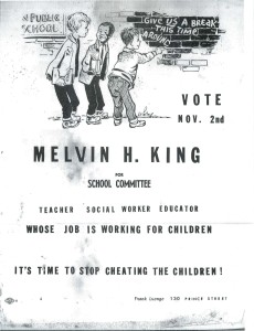 Various election posters from the 1960s for people running for seats on the Boston School Committee.