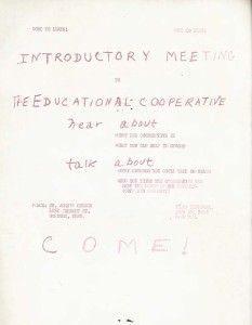 Poster advertising an introductory meeting for the Educational Cooperative.