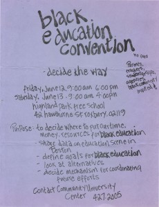 Poster for Black Education Convention probably in 1970.